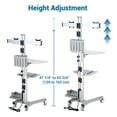 thumbnail image 6 of Yescom Mobile Computer Cart PC Stand Desk Workstation Dual Monitor Mount on Wheels Adjustable Hospital, 6 of 12