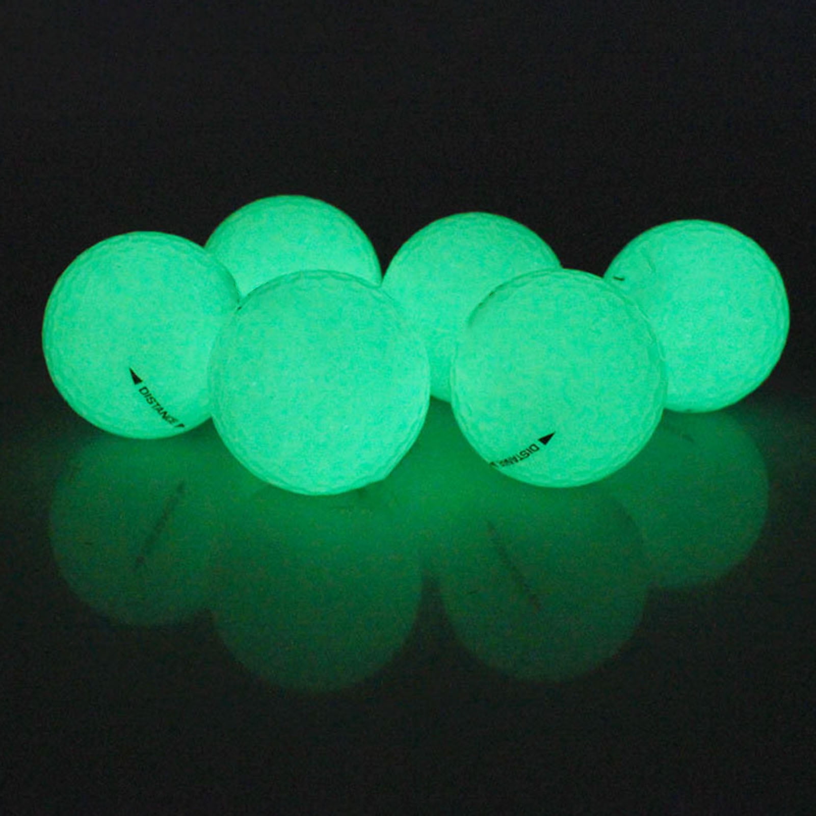 BIMZUC 6pcs Glow Golf Balls for Night Sports, Luminous Fluorescent Golf Ball, 1.68 inches / 42.7 mm