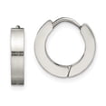 thumbnail image 4 of Auriga Fine Jewelry Stainless Steel Brushed and Polished 3mm Hinged Hoop Earrings for Women, 4 of 7
