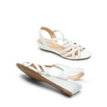 thumbnail image 3 of DREAM PAIRS Women's Strappy Wrapped Slip On Dressy Wedge Sandals Comfortable Low Heel Casual Summer Shoes, 3 of 5