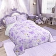 thumbnail image 3 of Feelyou Purple Princess Bow-tie Twin Comforter Sets, Swan Floral Bedding Set, 2-Piece, 3 of 8