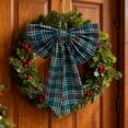 thumbnail image 4 of Darzheoy Christmas Plaid Bow Ornament Extra-Large Hanging Decor for Tree Wreath Garland Home Party Festive Accents Gift Topper, 4 of 6