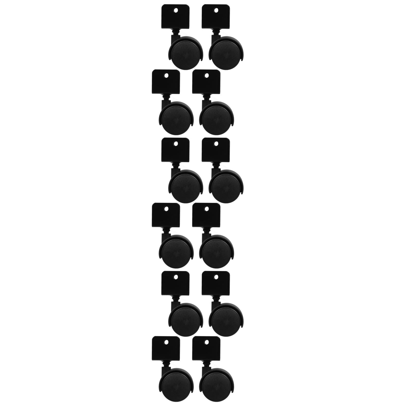 OUNONA 12 pcs Universal Wheel Mini Caster Wheels Small Wheels Furniture U Clamp Bracket Caster Wheels For Furniture Desk And Office Chair