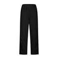 thumbnail image 4 of DPTALR Women's Solid Wide Leg Sweatpants Elastic Waisted Pants Casual Trousers With Pockets,Black,Size S, 4 of 9