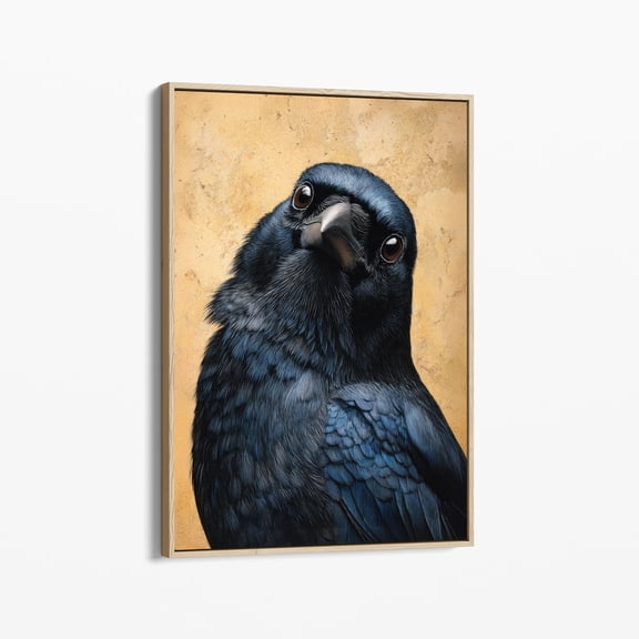 Curious Crow Canvas Print Raven Canvas Gothic Dark Academia Decor Mcb4