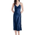 thumbnail image 1 of B91xZ Silk Pajamas Womens Button Down Pajama Shorts Set Soft Summer Solid Pjs Sets,Navy XXL, 1 of 5