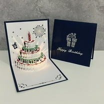 EGYMEN Three-Dimensional Birthday Card, Pop-Up Cake Design Greeting Card with Envelope, Unique Photo Gift for Kids, Safe Paper Cut Craft for Children's Parties