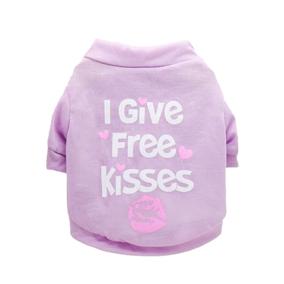 Camisa para perro Billuyoard primavera algodón beso patrón estampado Púrpura S