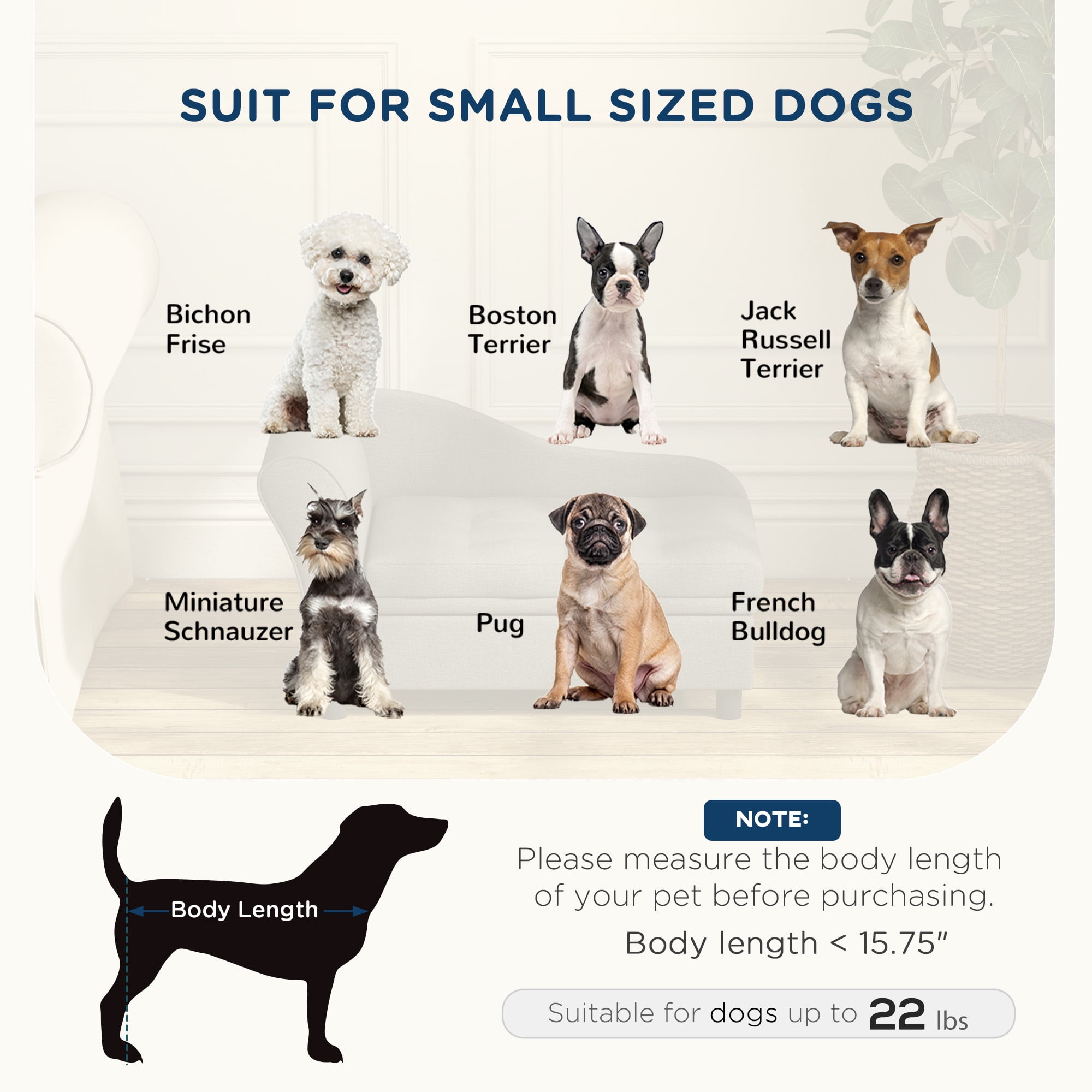 Pet Sofa Dog Sofa for Small Dogs with Storage, Gray