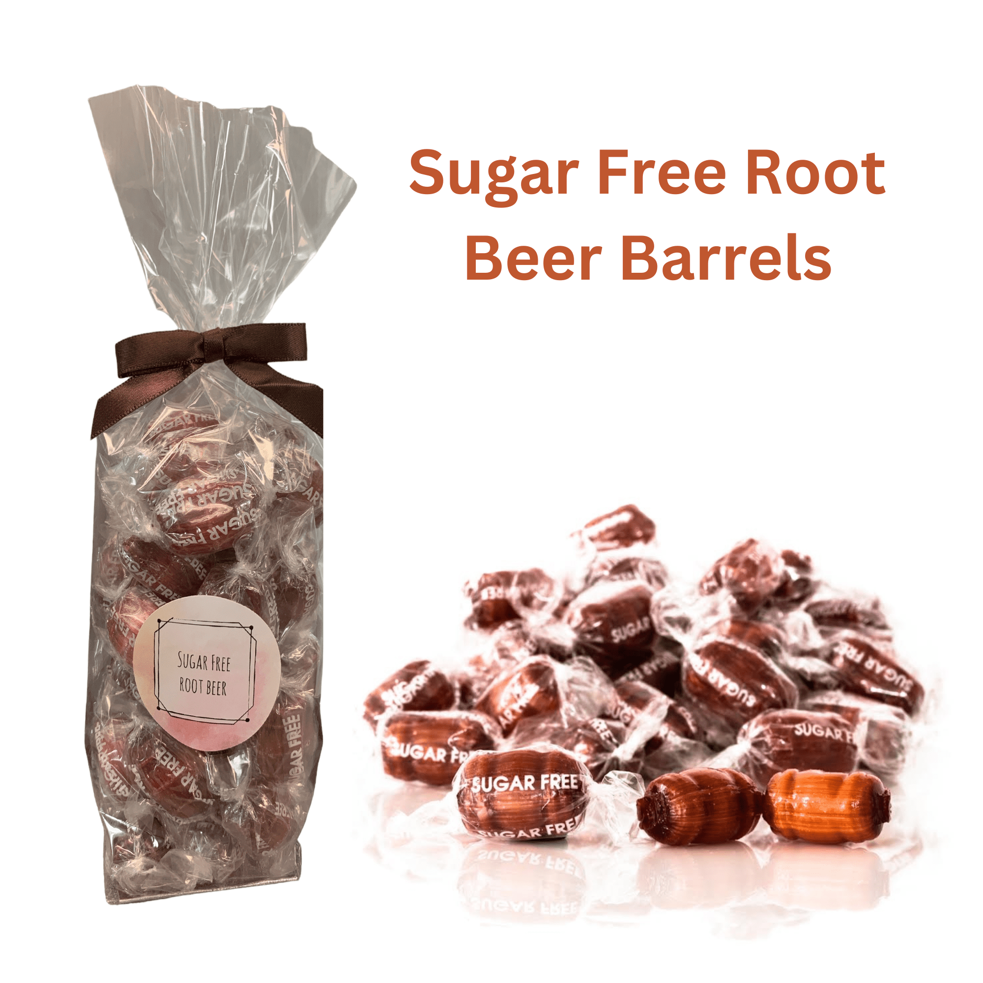 Sugar Free Candy Variety Gift Box Sugar Free Hard Candy Bulk Candy Individually Wrapped 4 Assorted Flavor Bags -Root Beer Barrels, Cinnamon, Butterscotch, and Fruit Flavors