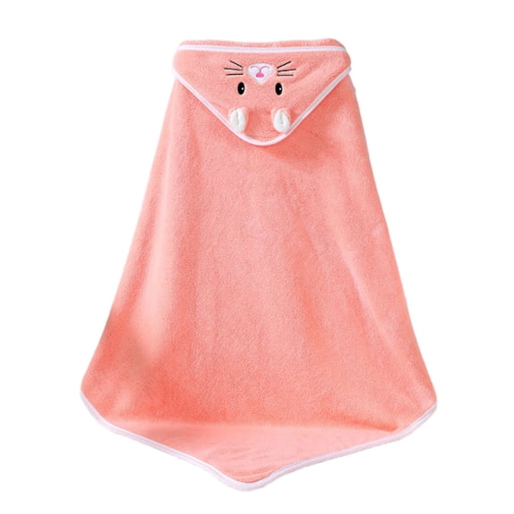 hengsof Kids Hooded Towel Poncho with Embroidery Cute Animal Design Plush Bath Robe Wrap for Baby Soft Absorbent After Swim Cover Up