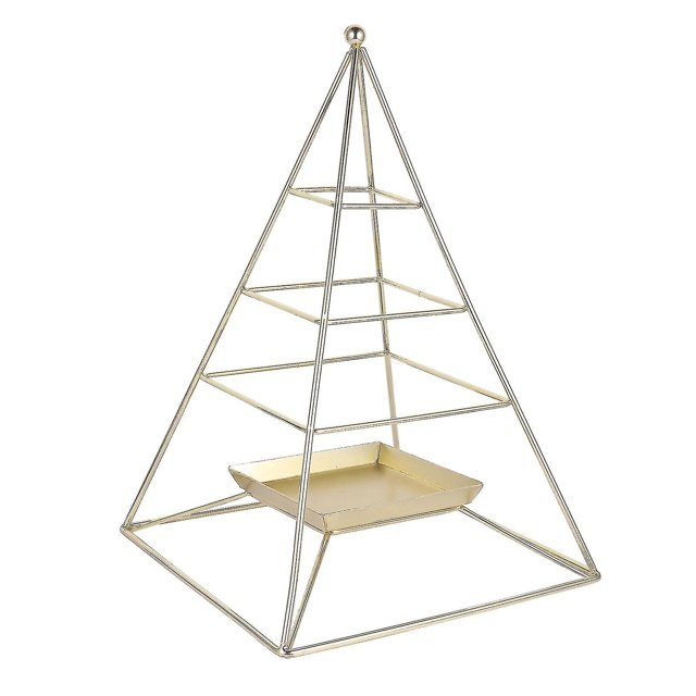 Hermoso estante para joyería, práctico soporte de exhibición, soporte de almacenamiento de hierro (dorado), 1 unidad