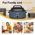 thumbnail image 6 of Sunvivi 24 Quart Electric Turkey Roaster Oven with Visible Glass Lid,Removable Pan & Rack, Stainless Steel,Blue, 6 of 8