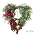 thumbnail image 2 of Summercome Rustic Valentine Heart Wreath, Gold Heart Bells, Red Roses & Berries, Valentine’s Day Farmhouse Country Front Door Decoration with Gold Foliage, Fabric Flowers & Vintage Heart Bell (2 Pcs), 2 of 6