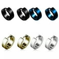 thumbnail image 2 of QQTDFG Brass Huggie Hoop Earrings Multi-color Black Rose Gold Silver 4x8.5x2.3mm&nbsp; P557-Rose Gold, 2 of 2