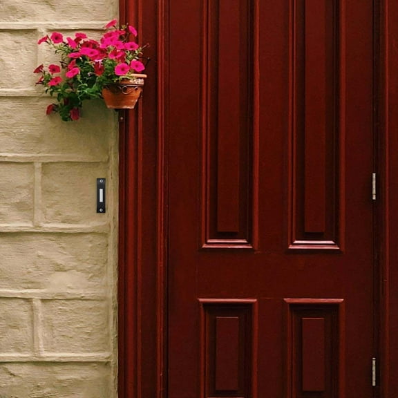 Hemoton Rectangular Doorbell Push Button Switch, Wired Replacement Door Chime Button for Most Doorbell Systems, Black Plastic