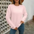 thumbnail image 2 of Lovskoo Thermal Sweater for Women Winter Solid Color Pullover Plush Warm Round Neck Sweater Pink, 2 of 7