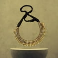 thumbnail image 4 of athizay Ethnic Necklaces gold for Women oxidised Beaded Choker Indian Black Thread Drawstring Jewelry for Women, 4 of 5