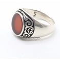 thumbnail image 3 of Silver Handmade Ring 925k Sterling Silver Red Carnelian GemStone Ring Men's Ring with Round Stones Outstanding Gift KCR022, 3 of 7