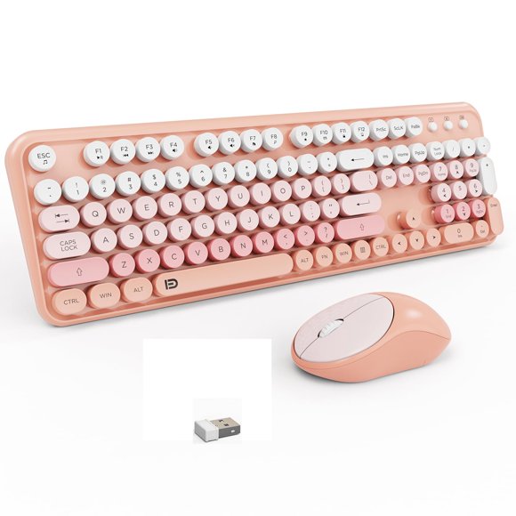 Combo de teclado y ratón inalámbricos FOPETT de tamaño completo