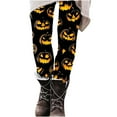 thumbnail image 5 of QATAINLAV Halloween Leggings for Women Funny Cute Pumpkin Ghost Printed Tights Fall Festival Workout Yoga Pants, Yellow, XXL, Birthday Gifts, 5 of 7