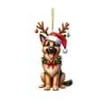 thumbnail image 2 of Adorno navideño de acrílico para perro | Osito de peluche Fadou con pelo dorado | Acrílico colorido hecho a mano | Decoración para el hogar, la oficina y el coche | Idea para regalo de cumpleaños y, 2 of 6