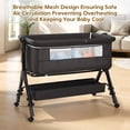 thumbnail image 4 of Infant Bassinet Crib,Single-sided Detachable 3 Adjustable-Height Bedside Beds Foldable Baby Crib,for 0-18 Months-Dark Gray, 4 of 8