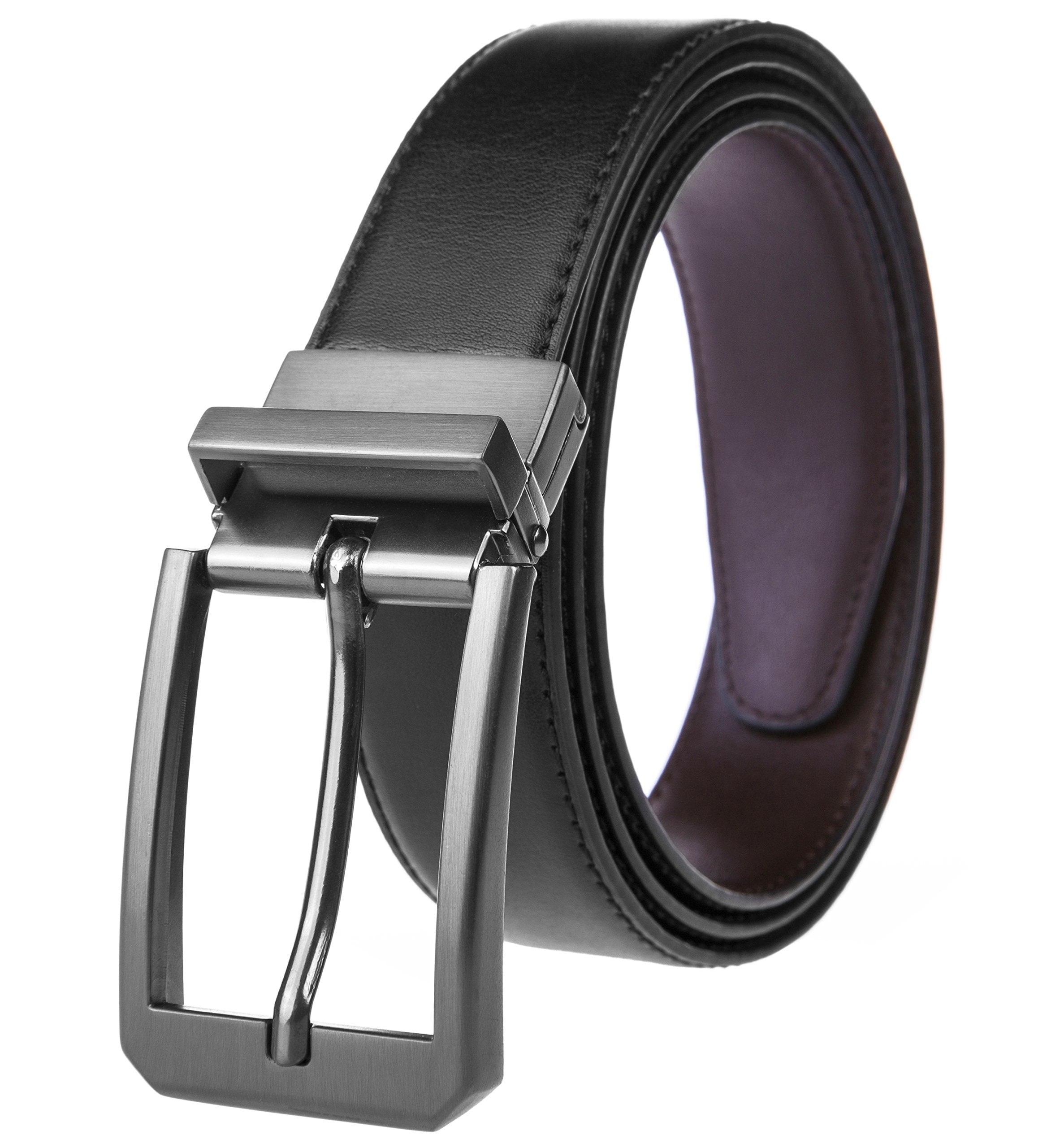 Business Men's Leather Belt Automatic Buckle Belt Black Brown Waist Strap Gift 