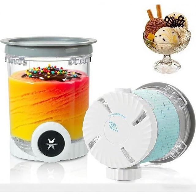 2 Pack Swirl CREAMi Pint and Lids Compatible with Ninja Swirl NC700 Series Ice Cream Machines, BPA Free and Dishwasher Safe