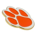 thumbnail image 2 of PinMart's Orange and White Animal Paw Print School Mascot Enamel Lapel Pin, 2 of 3