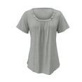 thumbnail image 4 of Short Sleeve Tunic Tops for Women Womens Summer Tops Casual Crewneck Short Sleeve Trendy Pullover T Shirts Blouse Trendy Lightweight Soft Plus Size Tops, 4 of 6
