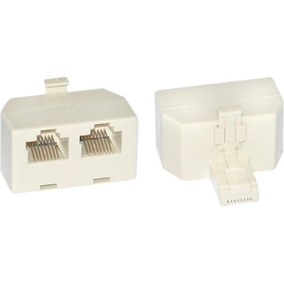 CableWholesale Phone Splitter (Straight), RJ45 8P8C Male to 2 RJ45 8P8C Female
