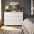 thumbnail image 3 of Aiho 7-Drawer Dresser for Bedroom, 47.2-Inch Wide Engineered Wood Storage Chest for Clothes and Holiday Essentials, Recessed Pulls, Anti-Tip Kit, White, 3 of 11