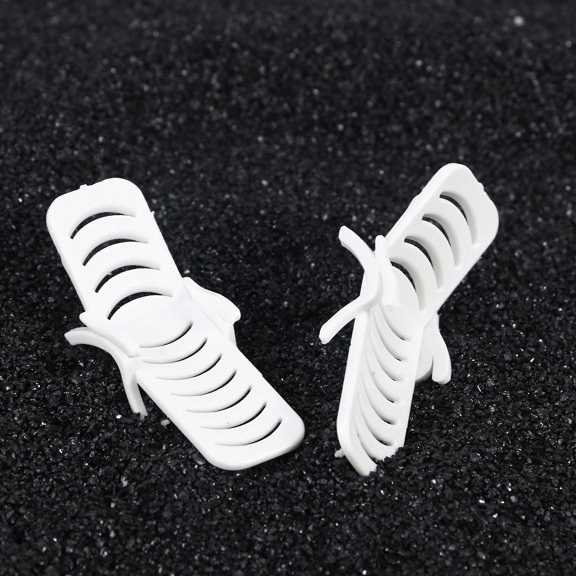 KONTONTY 10-Pack Miniature White Beach Chair Ornaments for Indoor Outdoor Decoration and Display