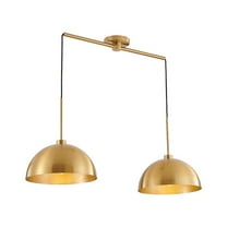 41" Industrial Modern Copper Color Double Pendant Light – Adjustable Ceiling Hanging Lamp with Bright Finish for Dining Room, Kitchen, or Living Room – Stylish and Durable Lighting Fixture (No Bulbs)