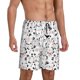 thumbnail image 2 of Balery Cute Cat Pantalones cortos de pijama de punto de algodón para hombre con cinturilla y bolsillos-Medium, 2 of 6