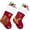 Red-gold Glitter Deer, variant on Christmas Stockings, 2 Pcs 18 inches Christmas Stockings, Burlap with Large Plush Cuff Stockings, for Family Holiday Xmas Party Decorations