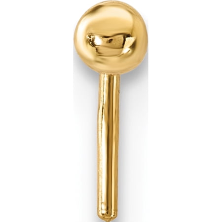 20G Solid 14K Yellow Gold 2mm Ball Nose Screw Bend Ring - Nostril Stud Or Ring