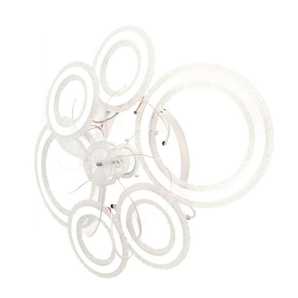 Ceiling Fan Light, Simple Modern Nordic Flush Mount Ceiling Fan Light  for Living Room White,Black