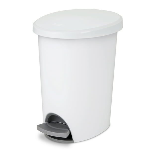 Sterilite 2.6 Gallon White Ultra Step On Wastebasket