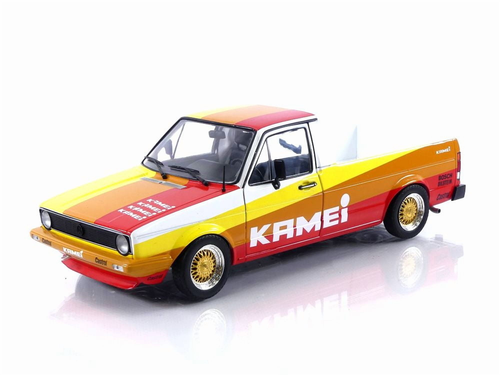 Volkswagen Caddy Pickup Truck White and Yellow 