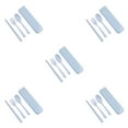 thumbnail image 3 of Thinsony Ensemble de Couverts de Voyage Portable Réutilisable 3 en 1 Cuillère Fourchette Bleu 5Ensemble, 3 of 6