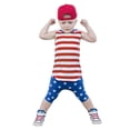 thumbnail image 6 of JLFKNG Kids Toddler Baby Boys Outfits Independence Day Style Patriotic Striped Printed Hoodie Sleeveless Breathable Loose Fit Shorts 2Pcs Outfits Sets Comfy Lovely Clothing, 6 of 9