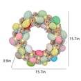 thumbnail image 3 of Luxcidy 1PCS Easter Eggs Wreath Spring Plaid Floral Decoration For Door Indoor Outdoor Farmhouse Style Colorful Festive Holiday Welcome Decor(A), 3 of 7