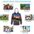 thumbnail image 5 of Kdxio Galactic Night Over Meadow Pattern Boys Athletic Unisex Boys Girls Hoodie with Pocket Sweatshirts-X-Large, 5 of 6