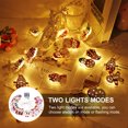 thumbnail image 3 of Cadena De Luces De Decoración De Navidad Led Cadena De Luces De Muñeca De Navidad A Prueba Batería Con 20 Luces Led Siempre En Modo Intermitente Luz Blanca Cálida Para Decoración De Navidad Eigraketly HA012994-00, 3 of 6