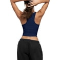 thumbnail image 4 of Fgvctg Womens Tank Tops with Built In Bras Tummy Control Shapewear Tank Top U Neck Slim Fit Body Shaper Cami Bra Sleeveless Seamless Compression Stretchy Bras Plus Size Workout Camisole Tops Navy M, 4 of 4
