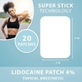 thumbnail image 3 of Curist Super Stick Lidocaine Patches Topical Pain Relief - Long Lasting Adhesive for Back Relief, Neck Relief, Sore Muscle Relief (20 Patches -1 Pack - 3x5 Lidocaine 4% Patches), 3 of 9