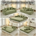 thumbnail image 4 of 78.8" Folding Floor Sofa Bed with Armrest, Chenille Sleeper Couch, No Assembly,Green, 4 of 8