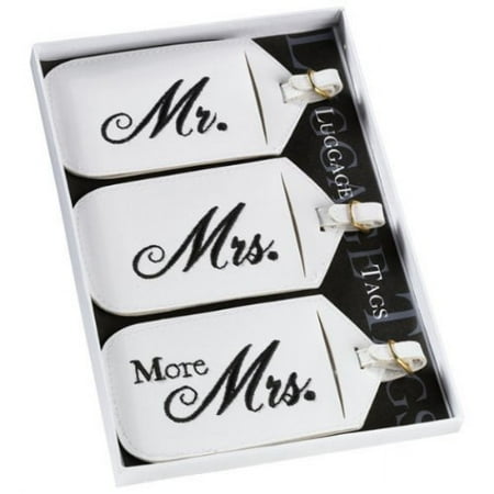 Lillian Rose Set of 3 Mr, Mrs. ; More Mrs. Luggage Tags